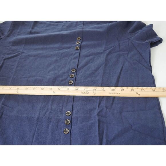 Women's Cotton Blend Button Accent Short Sleeve Top 3XL - Picture 5 of 8